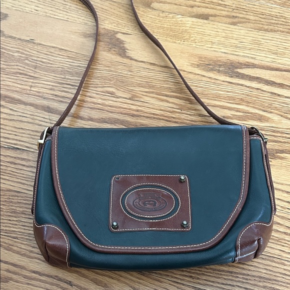 Elegant Green and Brown Leather Shoulder Bag - Picture 1 of 6